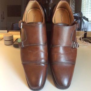 Men’s monk strap dress shoes size 9.5 brown
